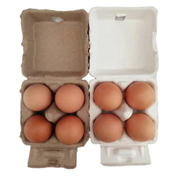 Disposable waterproof Pulp egg tray chicken egg cartons 4 packers 4x2 cells